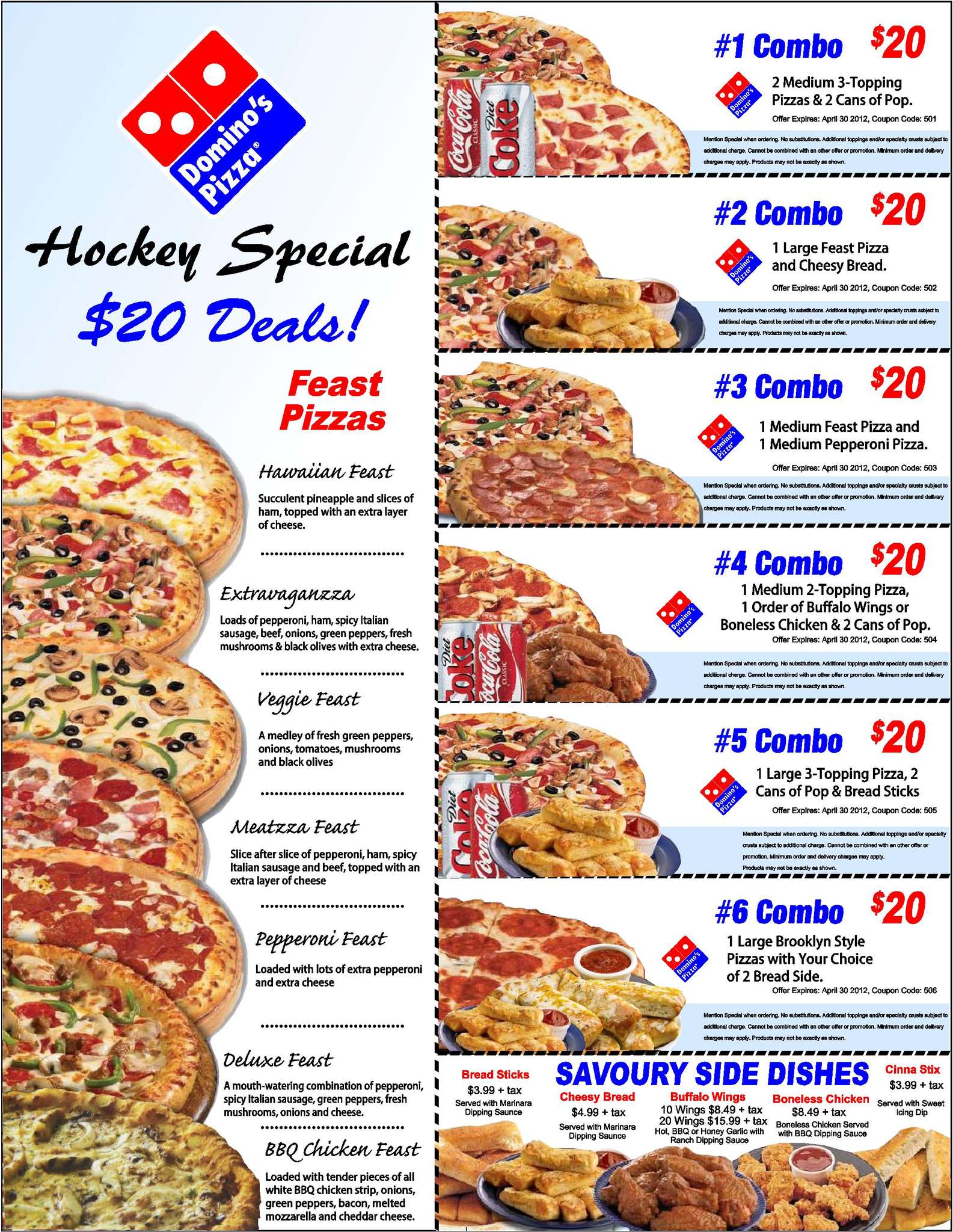 dominos pizza menu