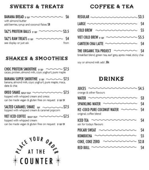 Quay Canteen Menu, Menu for Quay Canteen, Wollongong, Wollongong