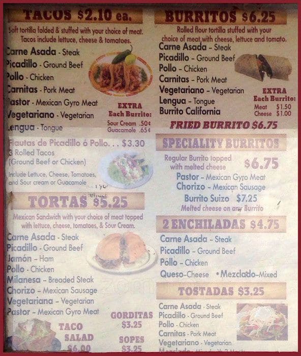 Western Tacos Menu, Menu for Western Tacos, Chicago Lawn, Chicago ...