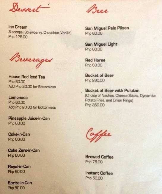 Chef's Manila меню
