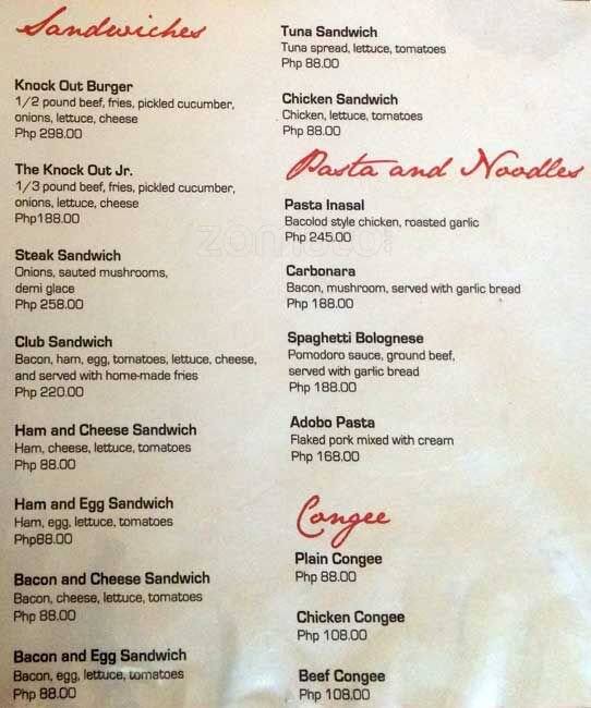 Chef's Manila меню
