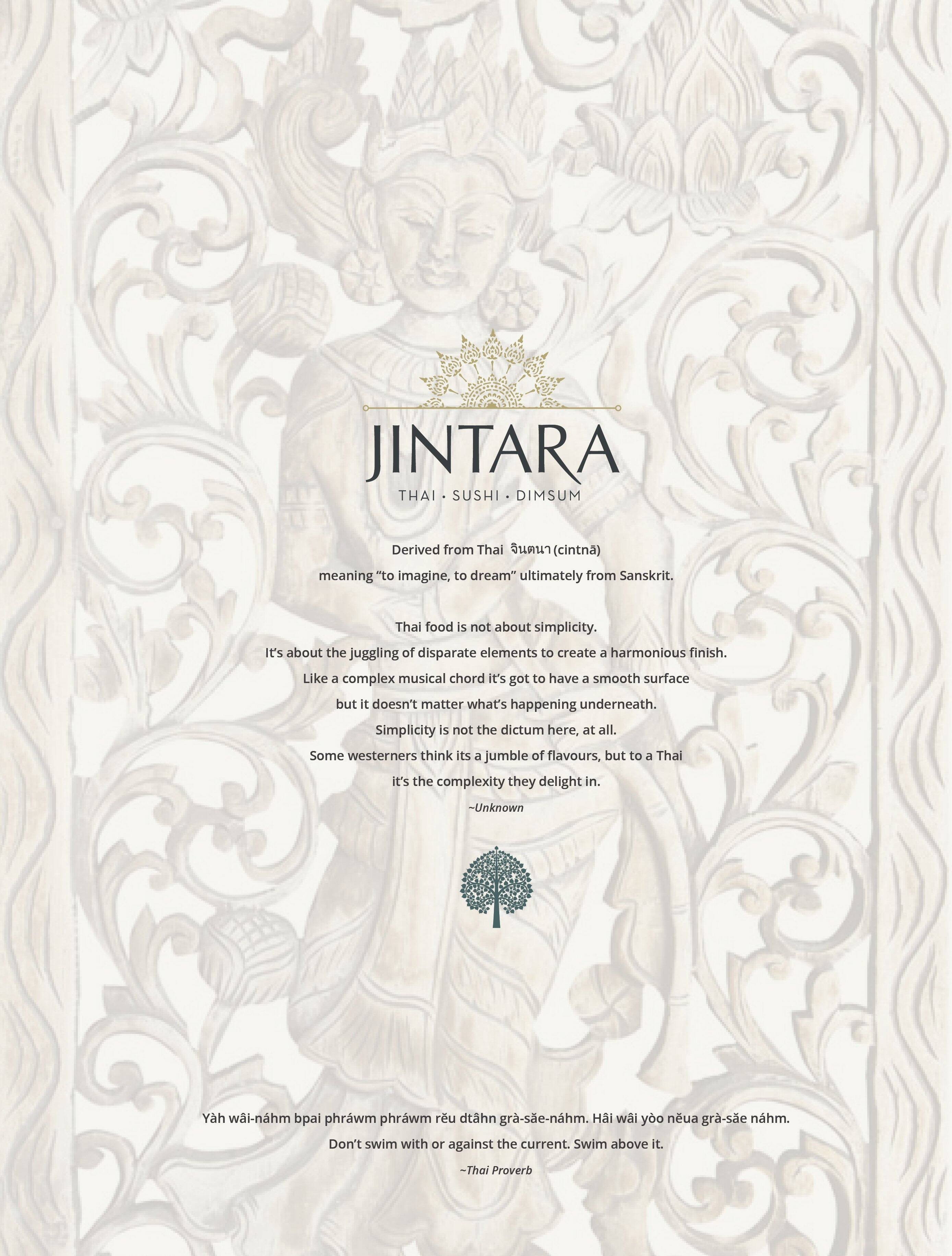 Jintara menu