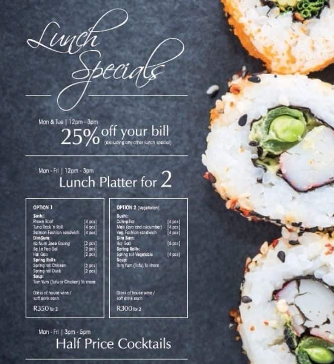 Jintara menu