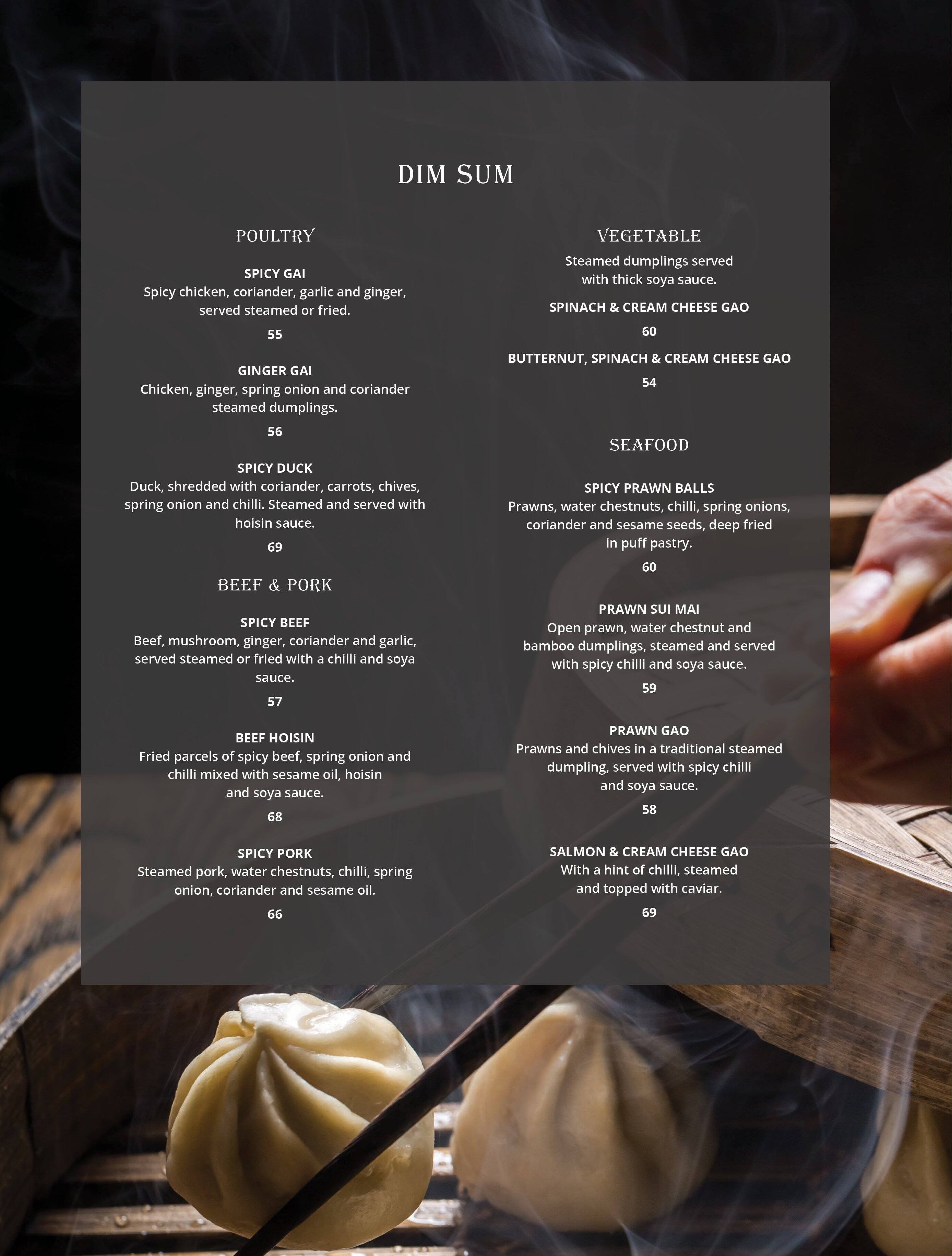 Jintara menu