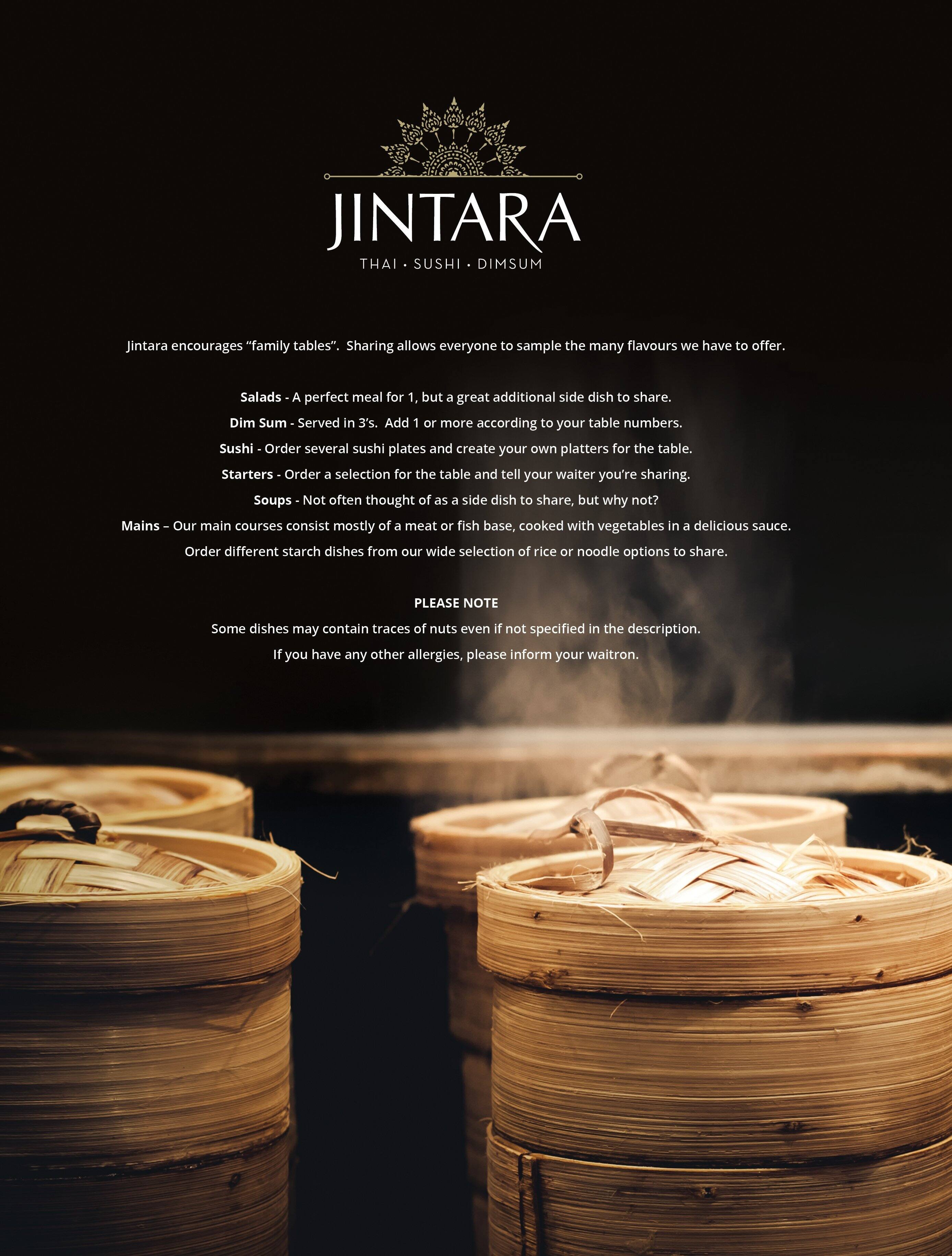 Jintara menu