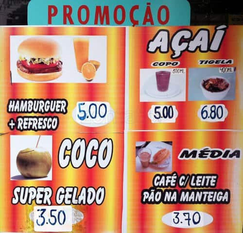 Arte Final cardápio