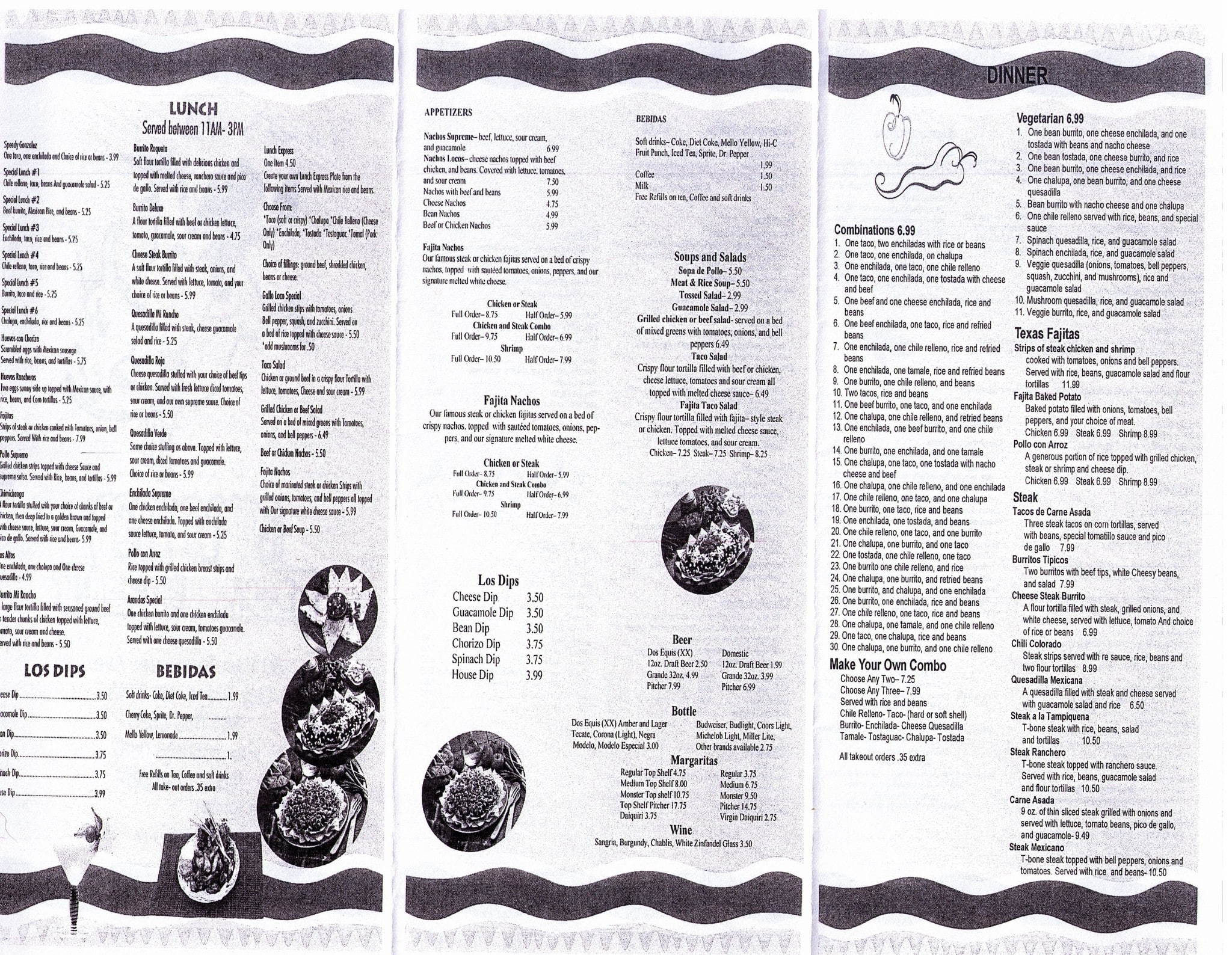 Menu at Gallo Loco Mexican Restaurant, Oak Ridge