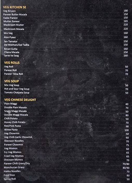 Anu's Kitchen menu
