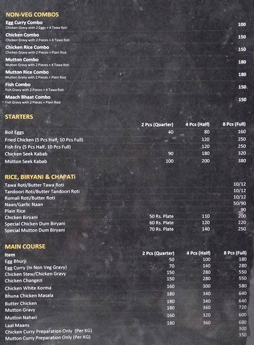 Anu's Kitchen menu