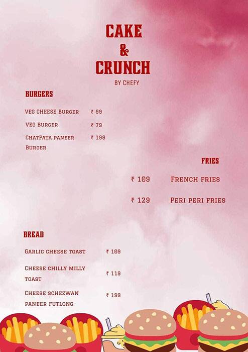 Cake & Crunch menu