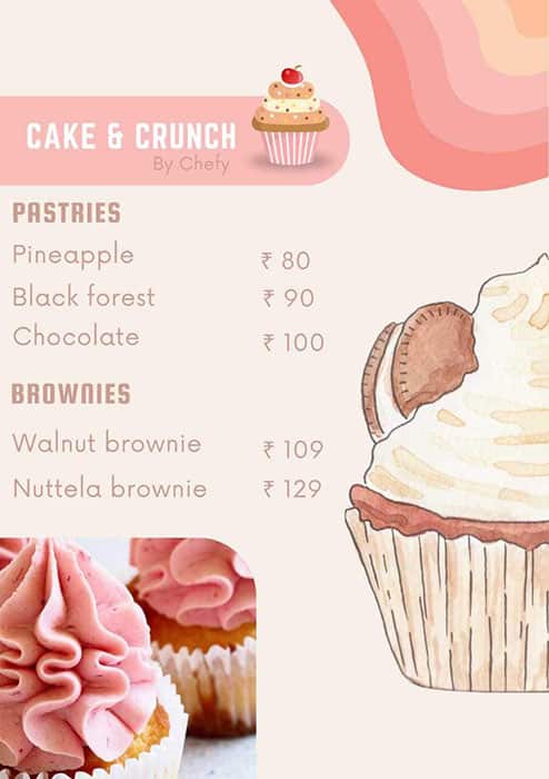 Cake & Crunch menu