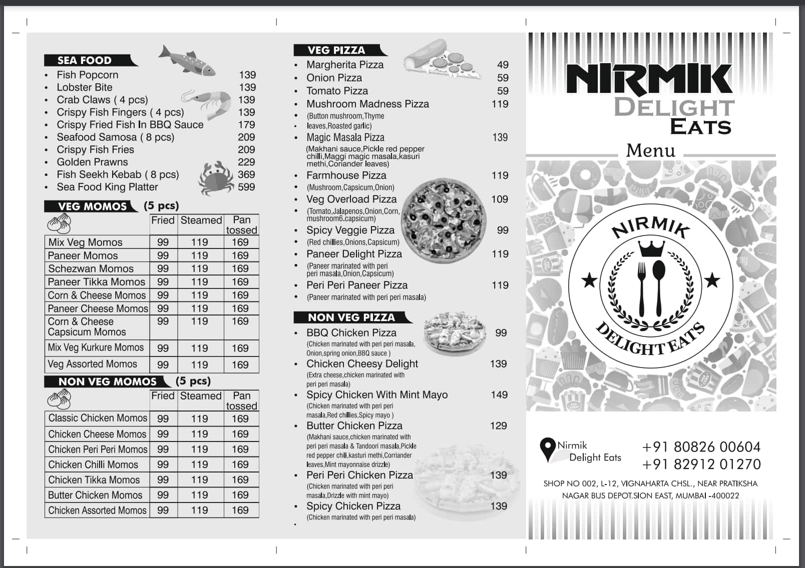 Menu of Nirmik Delight Eats, Sion, Mumbai