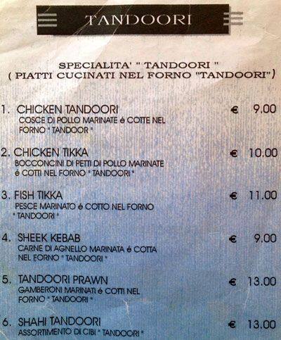 Menu di Gandhi Ristorante Indiano 