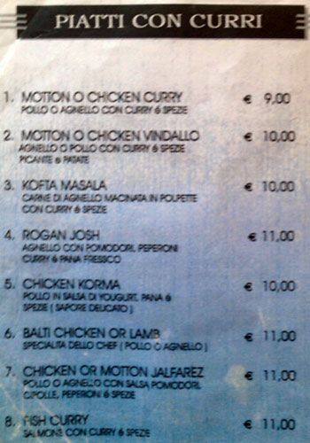 Menu di Gandhi Ristorante Indiano 