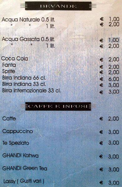 Menu di Gandhi Ristorante Indiano 