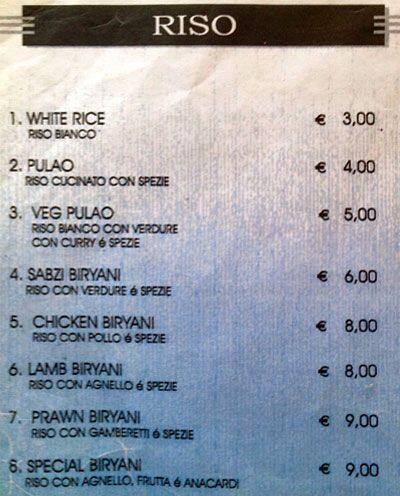 Menu di Gandhi Ristorante Indiano 