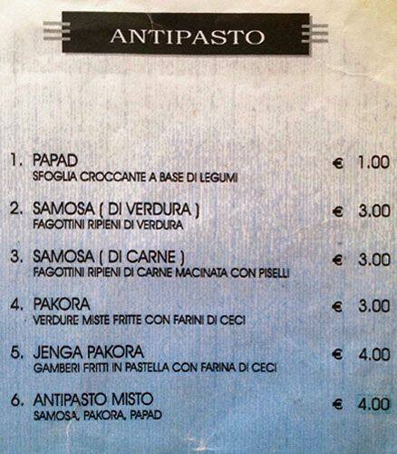Menu di Gandhi Ristorante Indiano 
