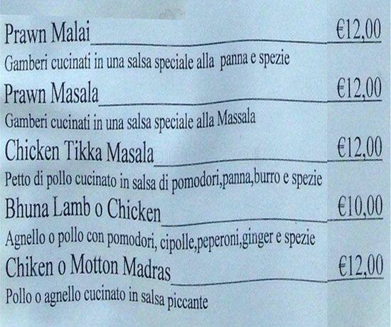 Menu di Gandhi Ristorante Indiano 
