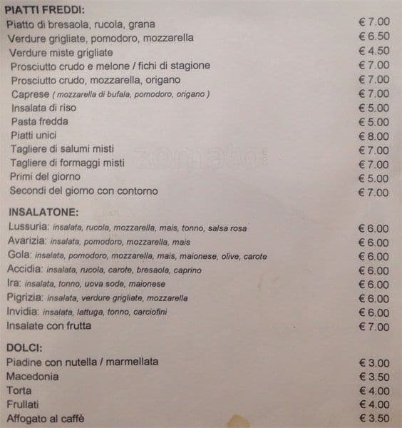 Menu di Ristorante San Lorenzo di Christian Di Donè 