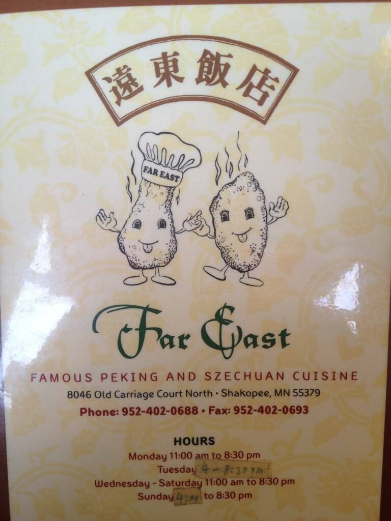 Far East Menu, Menu for Far East, Shakopee, Twin Cities Urbanspoon/Zomato