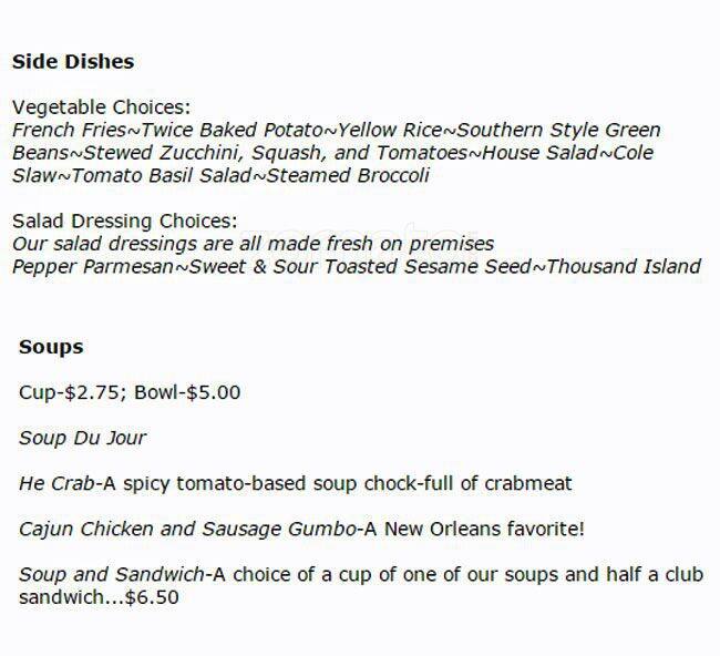 Menu at Lobscouser Restaurant, Portsmouth