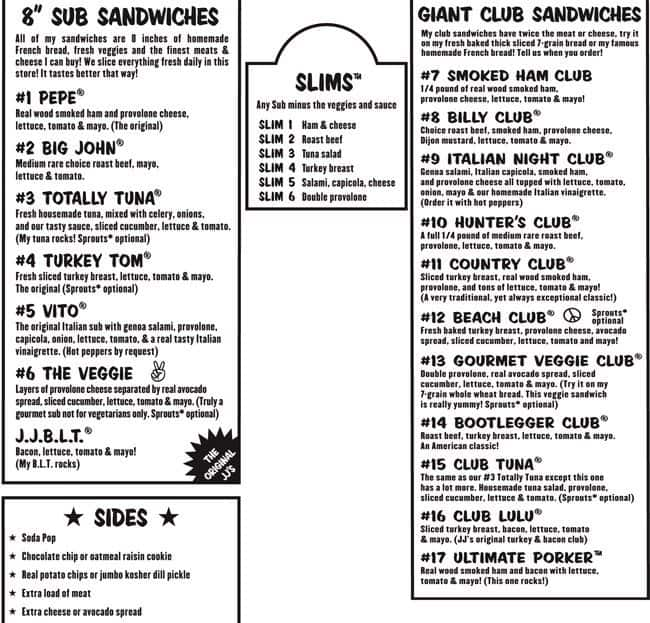 Jimmy John's Menu, Menu for Jimmy John's, Northwest Side, San Antonio