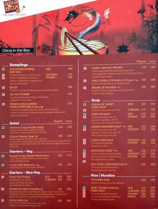 Asia In Box Menu, Menu for Asia In Box, Ballygunge, Kolkata Zomato