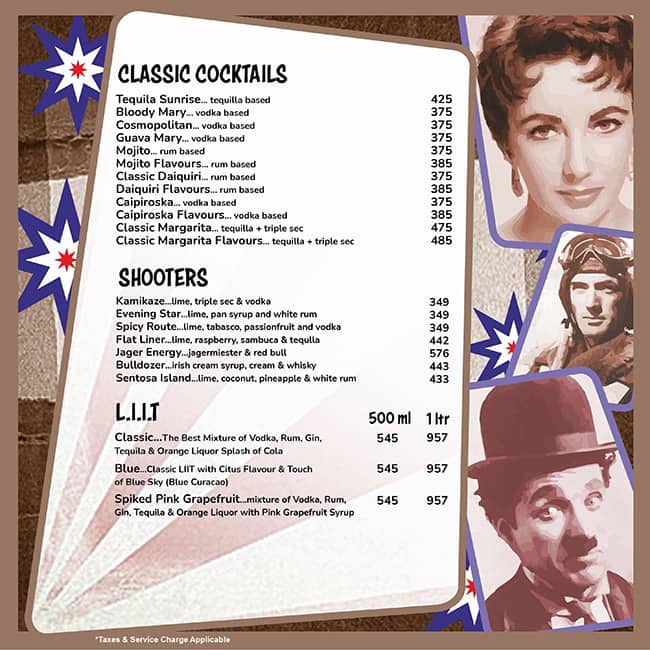 Pop Tate's Vashi menu