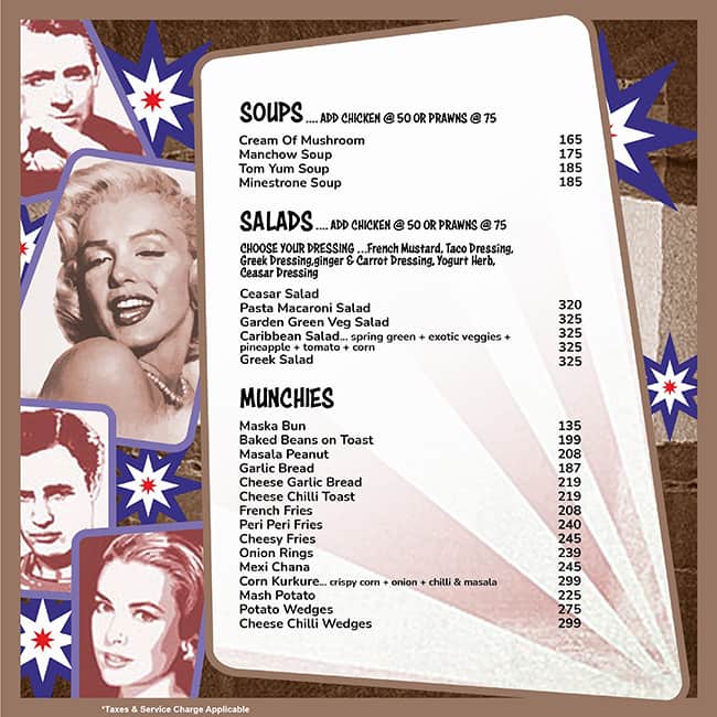Pop Tate's Vashi menu