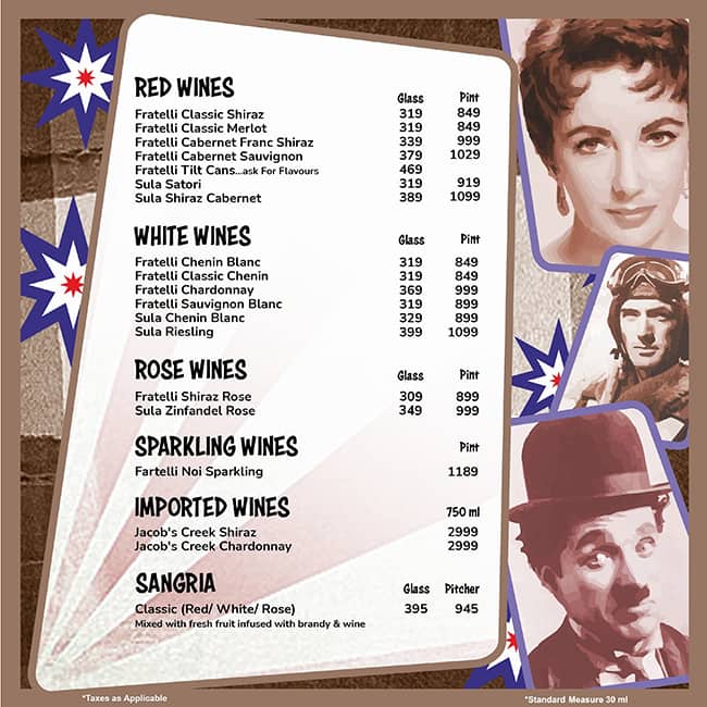 Pop Tate's Vashi menu