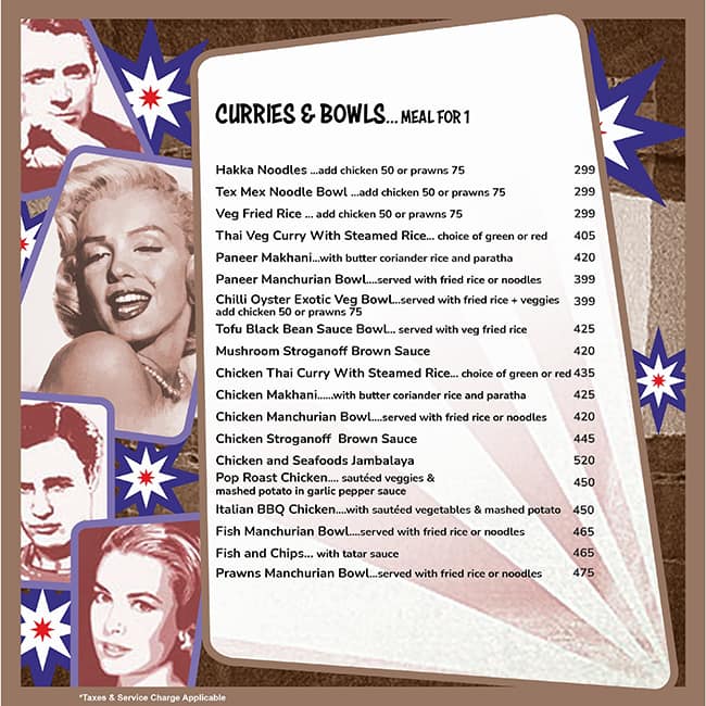 Pop Tate's Vashi menu