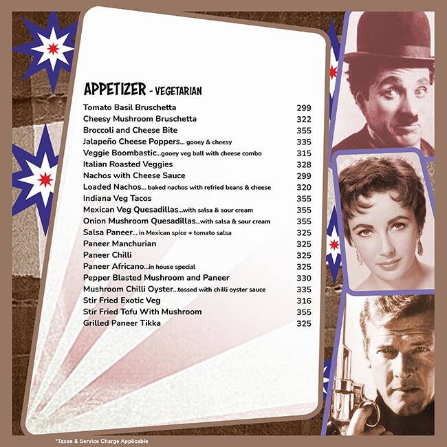 Pop Tate's Vashi menu