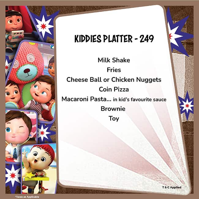 Pop Tate's Vashi menu