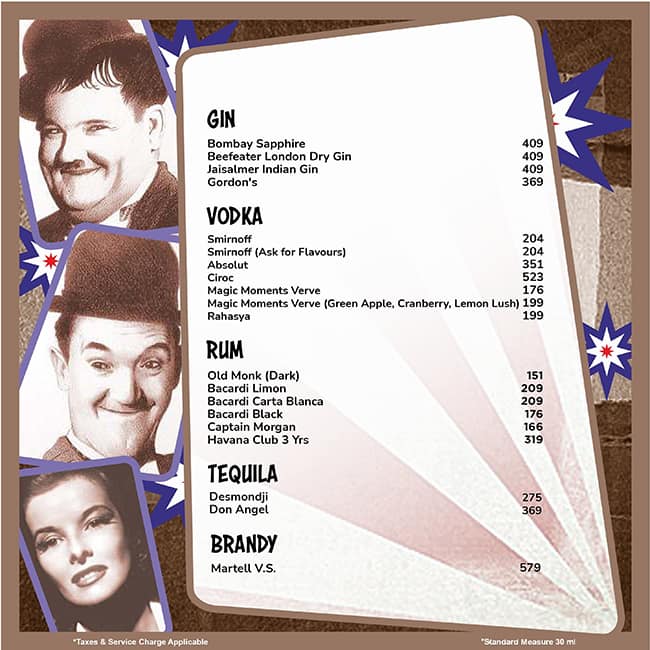 Pop Tate's Vashi menu