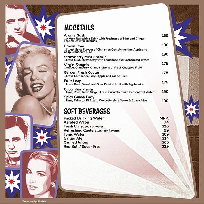 Pop Tate's Vashi menu