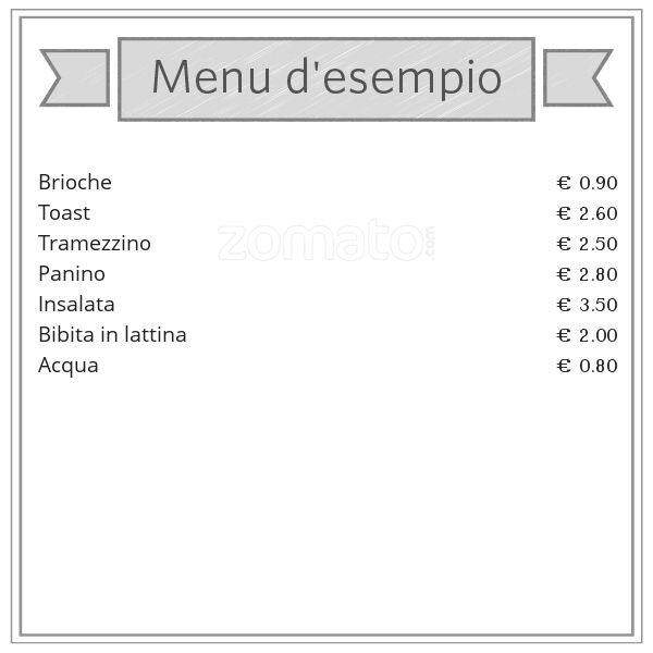 Menu di Caffetteria Milano 