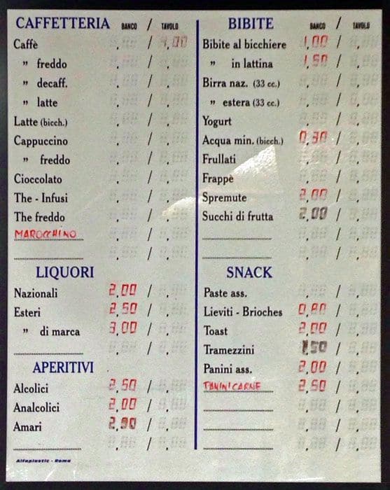 Menu di Lucky Bar 