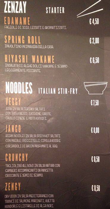 Menu di Noodles 