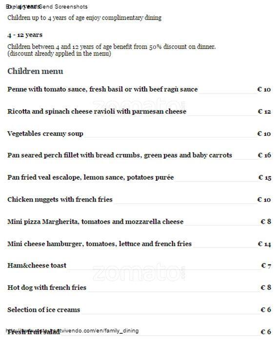 Menu di Vivendo 