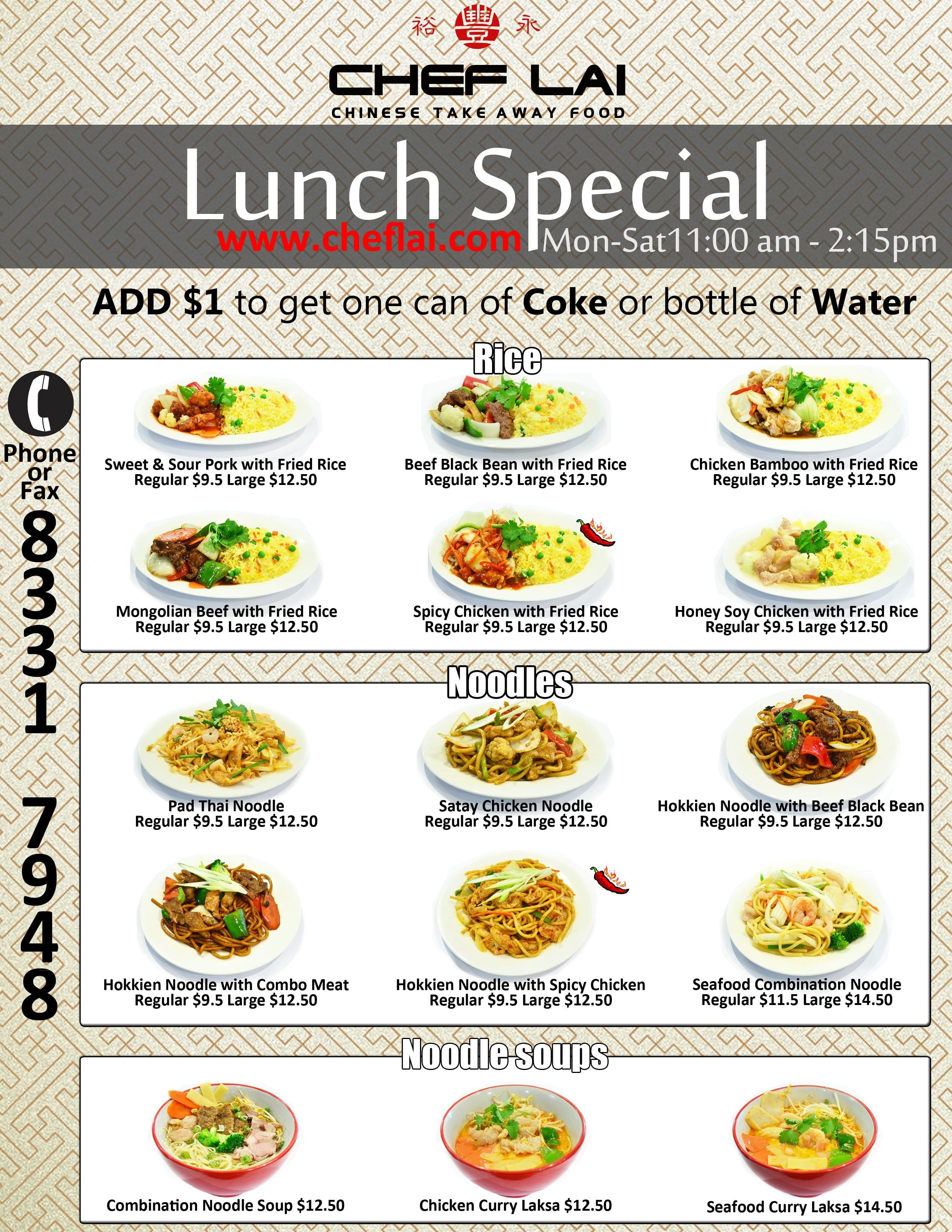 Chef Lai Menu, Menu for Chef Lai, Firle, Adelaide Urbanspoon/Zomato