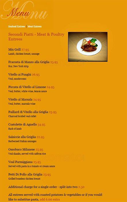 Arriva Ristorante menu