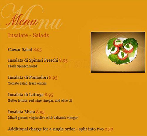Arriva Ristorante menu
