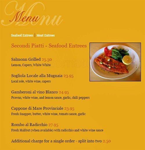 Arriva Ristorante menu