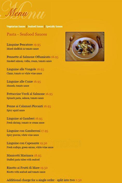 Arriva Ristorante menu