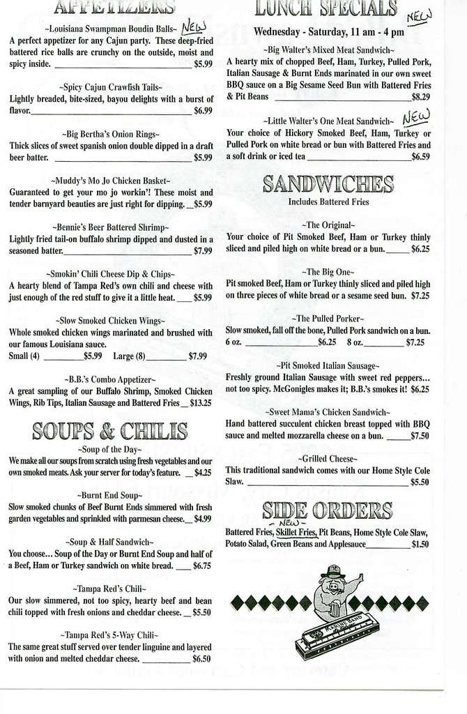 B.B.'s Lawnside BBQ Menu, Menu For B.B.'s Lawnside BBQ, South Kansas ...