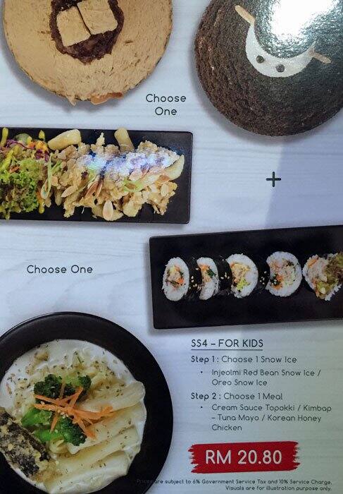 Hanbing Korean Dessert Cafe Menu