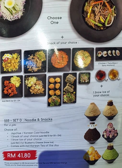 Hanbing Korean Dessert Cafe Menu