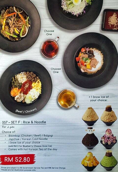 Hanbing Korean Dessert Cafe Menu