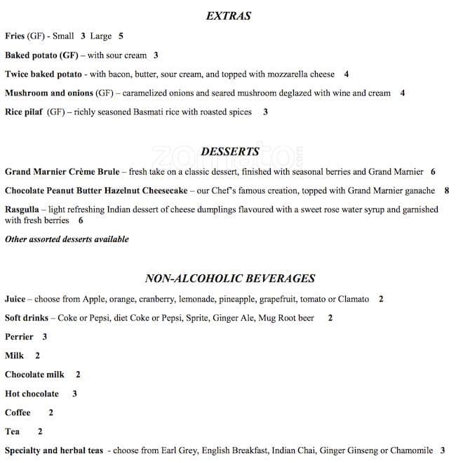 Menu at Rum Runner restaurant, Lunenburg