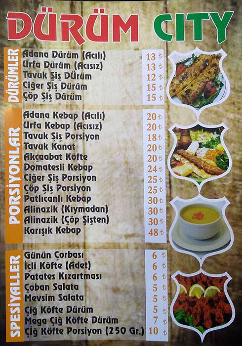durum city menu menu for durum city inonu esenyurt istanbul